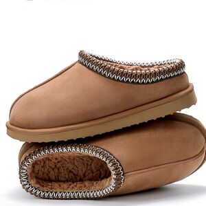 Women's Chestnut Fuzzy Cozy Short Ankle Boot Slippers